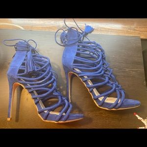 Beautiful Strappy Blue High Heel Sandals